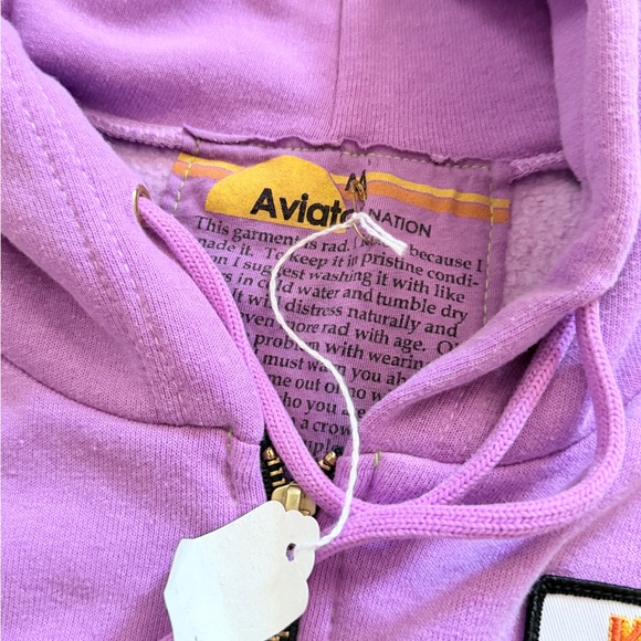 Aviator Nation VINTAGE PATCH ZIP HOODIE RELAXED & JOGGERS- NEON PURPLE - Picture 5 of 10